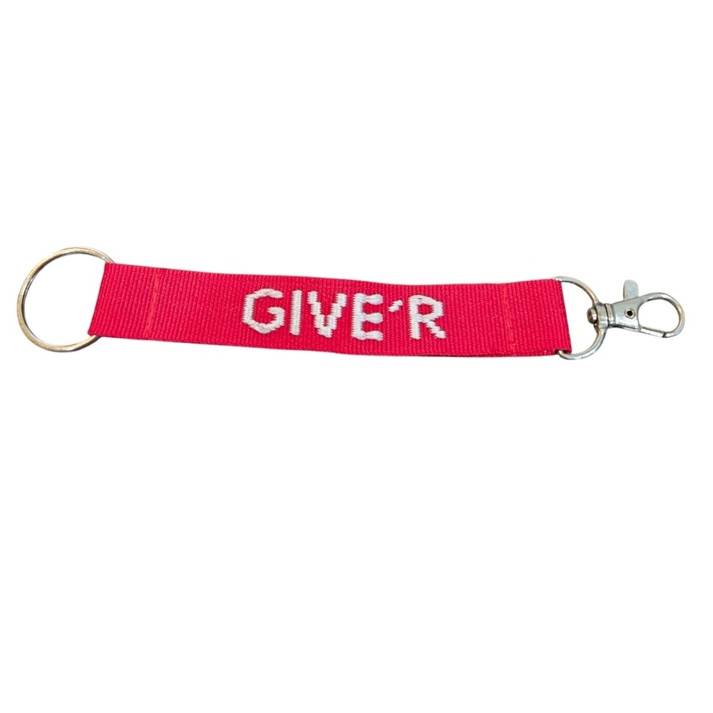 Give'r Embroidered Double Sided Keychain Keyring Key Fob,